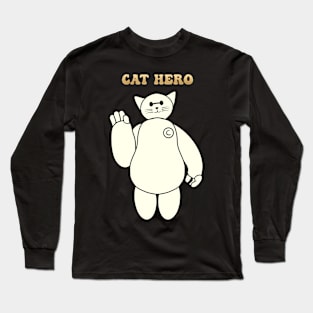 Cat Hero always says "la la la la". Long Sleeve T-Shirt